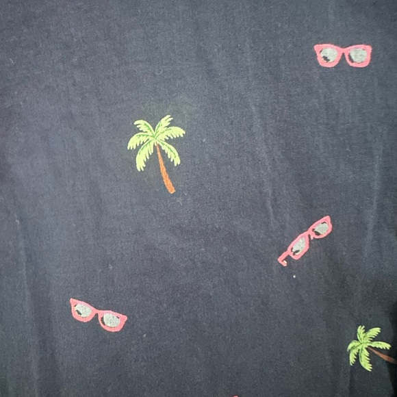 Talbots Navy Shirt with Pink and Green Accents Size 1X - Picture 4 of 9